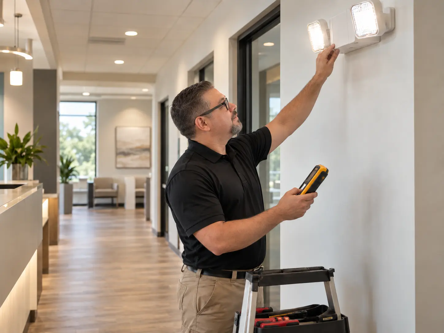 Commercial emergency lighting electrical service